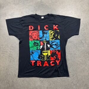 Vintage Bloopers Dick Tracy Madonna Shirt Mens XL Black Preowned Movie‎ Comics